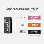 Load image into Gallery viewer, Fuel Starter Pack – Whey Protein, Pre-Workout & BCAA