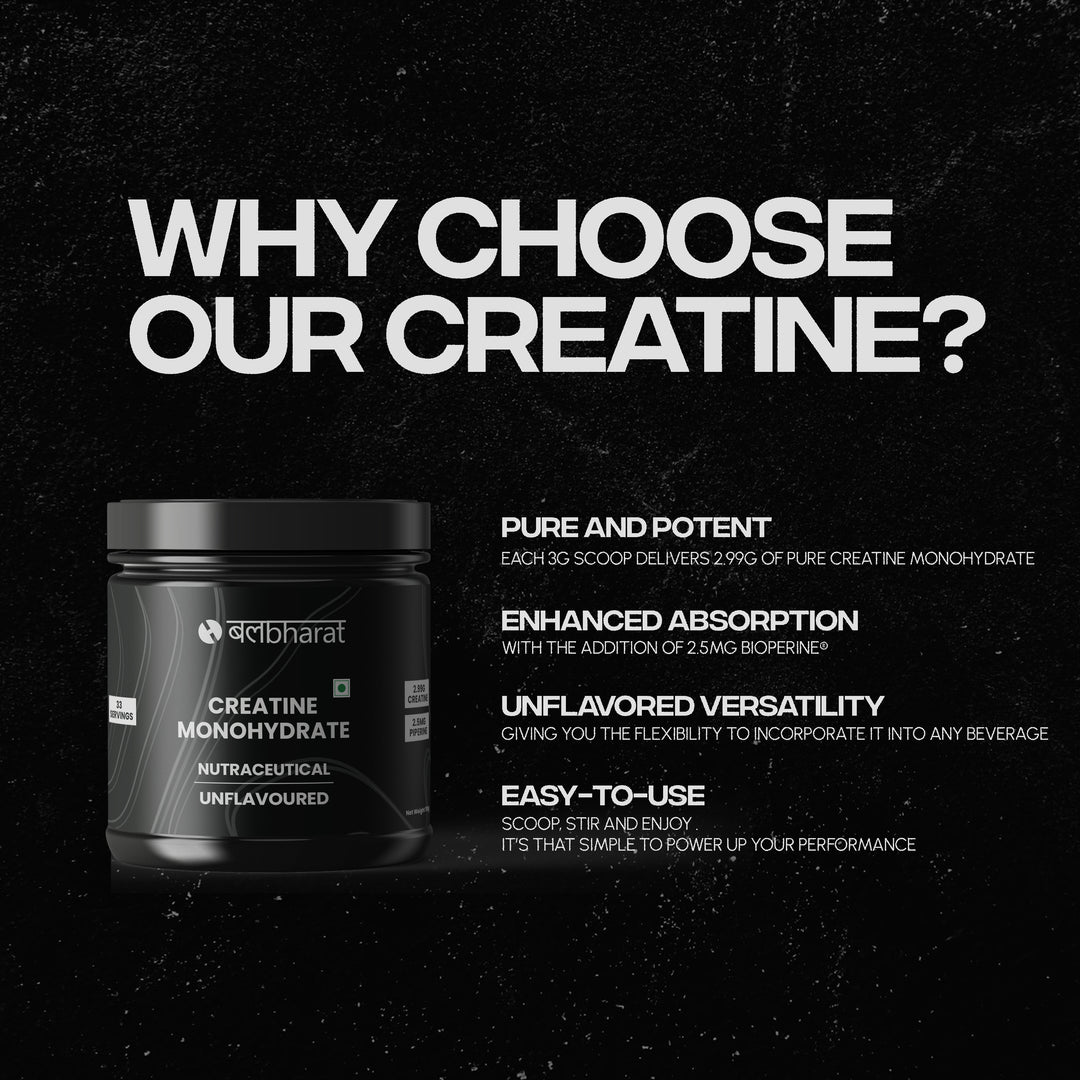 Creatine Monohydrate with BioPerine® - 100g (Unflavored)