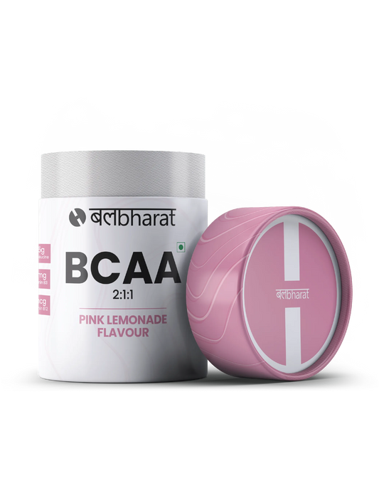 Bal Bharat BCAA 2:1:1 | 10g Per Serving, Pink Lemonade, Pouch | L-Leucine, L-Isoleucine, L-Valine, Recovery & Endurance