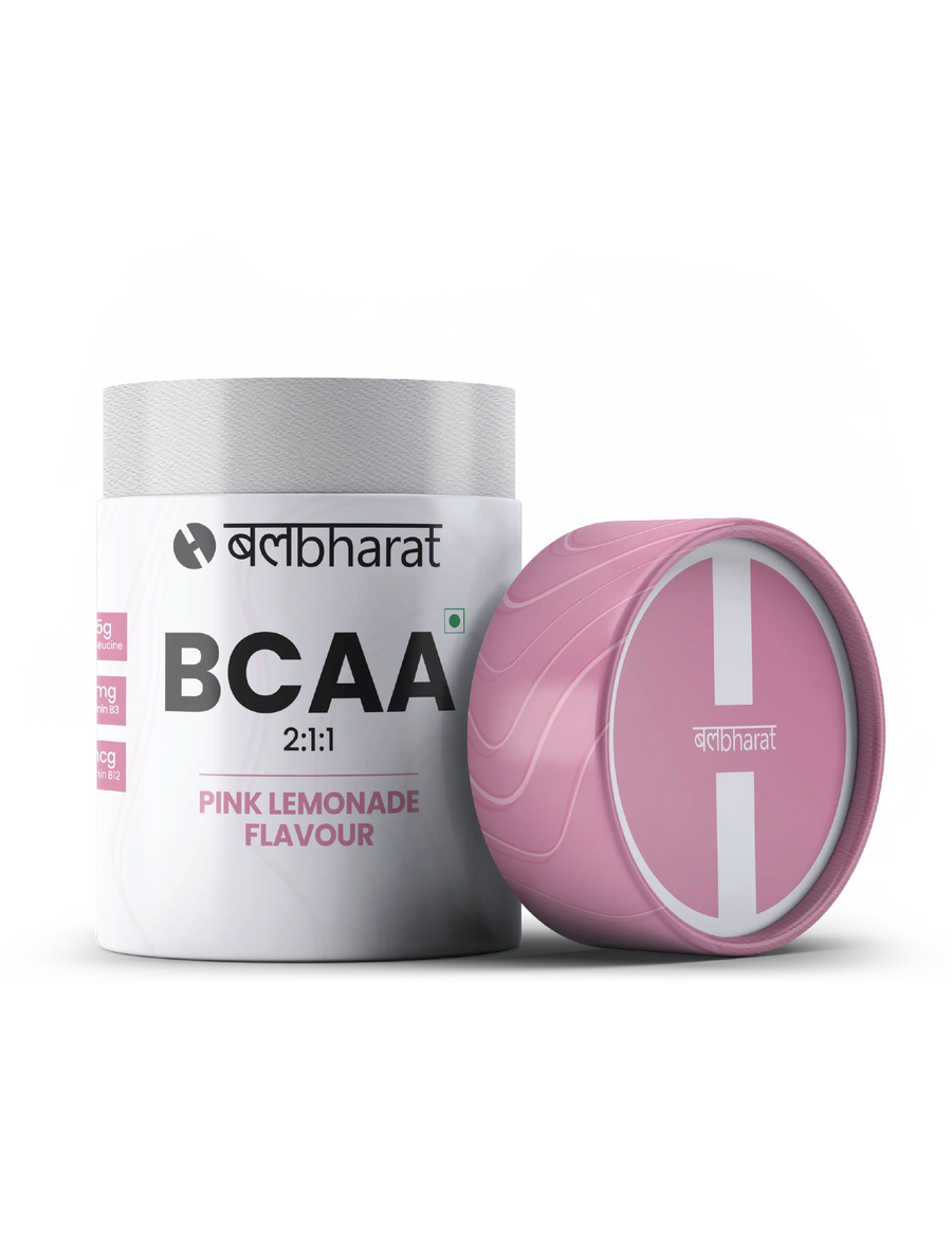 Bal Bharat BCAA 2:1:1 | 10g Per Serving, Pink Lemonade, Pouch | L-Leucine, L-Isoleucine, L-Valine, Recovery & Endurance