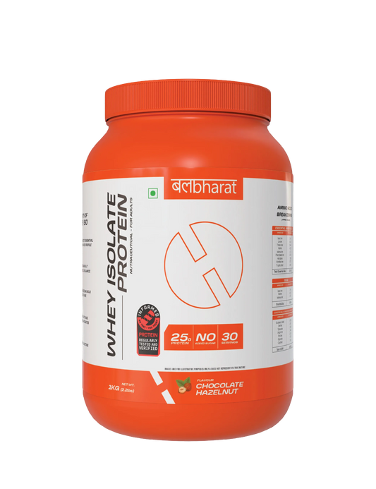 Bal Bharat Whey Protein 100% Isolate | 25g Protein, 1kg (2.2lbs)